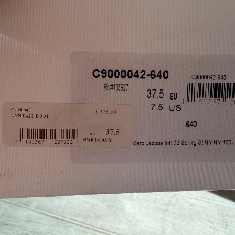 Marc Jacobs Knee-High Heeled Boots Bordeaux Size 7.5 (37.5) - Picture 4 of 6